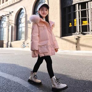 Down Coat 6-15Y Children White Duck Down Jacket Winter Boys Girls Coats Zipper Hooded Solid Keep Warm Kids Outerwear Clothes Hw171 HKD230725