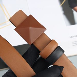 Luxury brand fashion cowhide belt waist seal fashion clothing pointed nail hardware buckle double-sided use gift box packaging factory direct sales v2.5cm