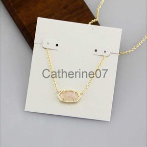 Colares com Pingente Colares com Pingente Colar de Pedra Real Banhado a Ouro 18K Pendentes Glitter Jóias Carta Presente Com saco de pó grátis J230725