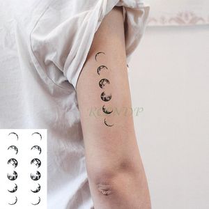 Autoadesivo del tatuaggio temporaneo impermeabile curvo eclissi di luna tatto flash tatoo tatuaggi finti per uomo donna