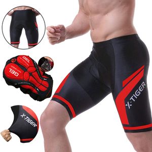 Calções de ciclismo masculinos X-TIGER Coolmax 5D Bicicletas acolchoadas Calças de equitação à prova de choque MTB Shorts de bicicleta para ciclismo