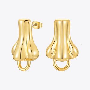 Серьги-гвоздики ENFASHION, искусственные человеческие кольца в носу, женские золотые 3D серьги-капли, модные украшения, подарок друзьям, кулон E1222 230725