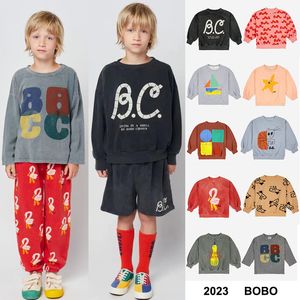 Hoodies tröjor Baby Boys Sweatshirts Set Long Sleeve Boy Hoodies BC Children's Sweater Bobo Tops Clothes Print Outwear For Kids Girls 230725