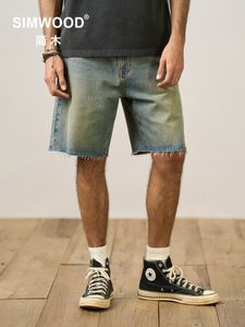 Simwood 2023 Summer New Loak Vintage Denim Shorts Men Retro 100% хлопковые джинсы короткие плюс размеры бренда одежда