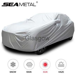 Bil Sunshade Full Car Cover inomhus utomhusbil täcker solskydd skydd täcker dammsät vattentät snöfast universal för sedan SUV x0725