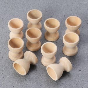 Dinnerware Sets 15 Pcs Egg Stands Toys Wooden Holder Tray Refrigerator Fresh Display DIY Eggs Painting