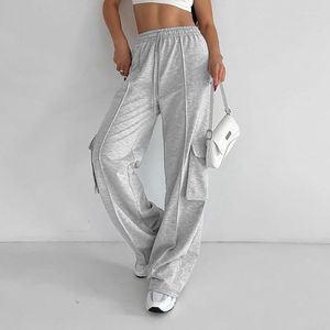 Women's Pants 2023 INS High-end Young Solid Hoodies Lazy Nature Office Lady Casual Style High Waist Women Long Wide Leg