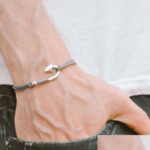 Braccialetti con ciondoli Uni Friendship Gioielli da damigella d'onore con carta Make A Sier Hunting Arrow Fish Hook Mens Drop Delivery Dh2Mh