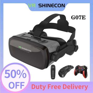 Smart Glasses 3D VR Headset Smart Virtual Reality Glasses Hjälm för smartphones Telefonlinser med kontroller Hörlurar 7 tum VR -glasögon HKD230725