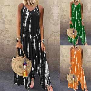 Casual Dresses Women's Dress Summer Pocket Split Tie Printed kjol Oregelbunden modeparty Postpartum