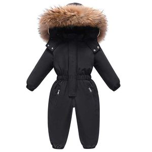 Down Coat -30 2023 Vinter babykläder förtjockar varma snöar Småbarn Girl Boy Hooded Down Jacket Ski Suits Kids Rockar Ytterkläder Överrock HKD230725