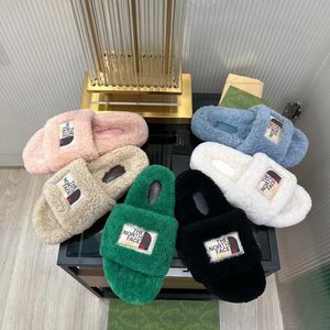 Kürk Slayt Kadınlar Peluş Yün Kış Sıcak Tasarımcı Kürklü Bulanık Terlik Yüz Terlik Shearling Ayakkabı İç Mekan Konforlu Hotel Fluffy Sandal Kız Lady Mektuplar