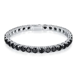 4mm 5mm 6mm Largura 16/17/18/19/20/21cm Diamante Passou no Teste 925 Prata Esterlina Preto Moissanite Tênis Pulseira para Homens Mulheres Belo Presente