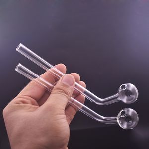 Neues Design, gebogenes Glas-Ölbrenner-Rohr, 7 Zoll Länge, Glaspfeifen, Bong-Öl-Wasserpfeifen, Handrauchtabak-Löffelpfeifen mit 30-mm-Kugel