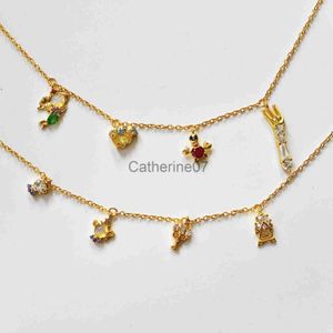 Pendant Necklaces Wholesale Ins Multi Element Cute Zircon Pendant Necklace For Women Girls Sweet Exquisite Charm Choker Necklace Jewelry Gift J230725