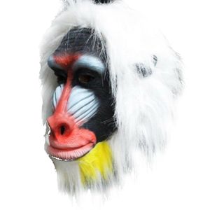 Animal Baboon Head Mask, Jungle Şempanze Maymun Goril Maskesi Lateks Kostüm Partisi