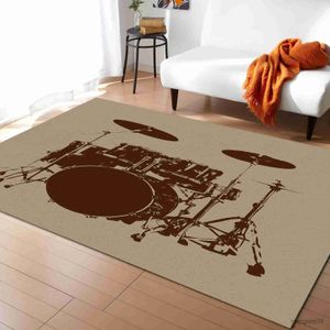 Tapetes Jazz Tambor Equipamentos Musicais Tapete para Sala de Estar Decoração de Casa Sofá Mesa Grande Área Tapetes Quarto de Cabeceira Almofada para os Pés Tapete de Escritório R230725