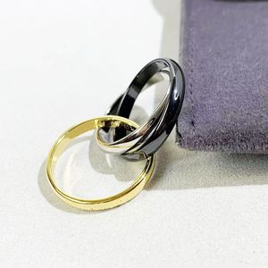 Designer Charm Love Trinity Ring Jewlery Kobieta biżuteria modowa stal nierdzewna tworzenie słynnych luksusowych pierścionków kobiet mężczyzn mężczyzn w rocznicy ślubu 7 szt.