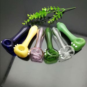 Glasrör rökande blåst vattenpipa tillverkar handblåsta bongs färgade prickade platt bottenglasrör