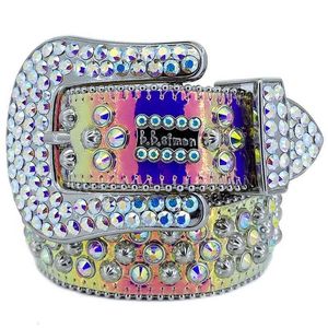Bb Uomo Donna Simon Cintura Designer di lusso Retro Cinture con fibbia ad ago 20 Colori Diamante di cristallo N9