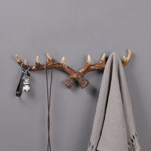 Bathroom Shelves Creative Resin Antler Key Hook Holder Wall Mounted Cap Coat Hanger Rack Home Decorative Animal Deer Horn Wall Hook For Hanging 230724