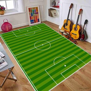 Teppiche Grüne Fußballfeld Teppich für Kinderzimmer Game Großer Teppich Luxus Home Decor Non-Slip Children's Playmat Play Home Decor R230725