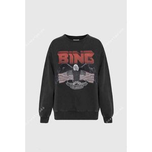 Kadın Hoodie Sweatshirt 23SS Moda Pamuk Klasik Yeni Trend Kazak Kartal Beyaz Mürekkep Dijital Baskı Karlı Kızarmış Renk Sweatshirt