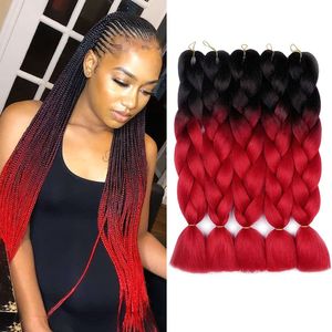 Jumbo Braiding Hair For Women Colored Hair Extensions For Braiding Hair Extensions 24 inch Rainbow Colors Synthetic Fiber J2