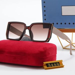 Designer-Sonnenbrillen für Damen und Herren, Mode-Modell, spezielle UV400-Schutzbuchstaben, großes Bein, doppelter Strahlrahmen, Outdoor-Luxus-Design, Damen-Sonnenbrille 3480