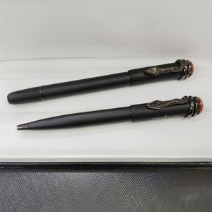 GIFTPEN Alta qualità 1912 penne a sfera roller nero opaco con clip a serpente forniture di cancelleria per ufficio ricarica di scrittura di lusso pe203a