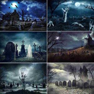 Background Material Bonvvie Halloween Background Tomb Moon Forest Festival Party Decoration Baby Photos Background Photos Studio Photos Props X0725