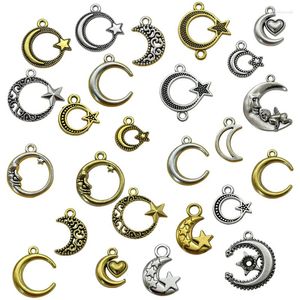 Charms Goddess Triple Viking Hollow Moon Star National Flag Pendant Tibetan Sliver Hitta hantverk örhängen Gift Girl Girlors Födelsedag