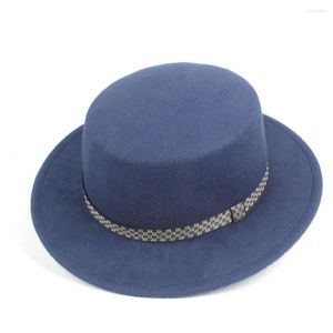 Boinas Homens Mulheres Chapéu Fedora Plana Viagem Ao Ar Livre Festa de Aniversário Pork Pie Jazz Tamanho 56-58CM