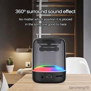 Portabla högtalare Mini Bluetooth -högtalare med LED -ljusa transparent trådlös Bluetooth -högtalar Subwoofer Sound Home Theater R230727