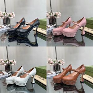 2023 designer luxury pure color Super high heels sandals womens 100% Leather One-line buckle style catwalk party waterproof sandal lady Round toe chunky heels shoes