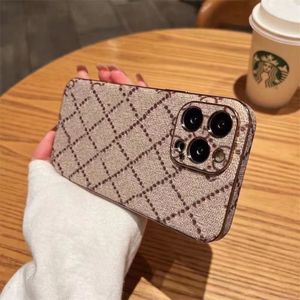 Luxury Leather Letter Designer phone Cases iPhone 13 Pro 11 12 14 max xr xs 7 8 plus 14promax all-inclusive electroplated drop proof case