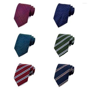 Bow Ties Factory Silk Necktie 8CM Fashion Mens Striped Plaid Cravats For Party Wedding Business Corbatas Para Hombre