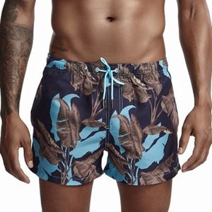 Estampado Boardshorts Homens Calções de Prancha Secagem Rápida Homens Calções de Praia Roupa de Banho Calção de Banho Mar Férias Desporto Praia Curto Sem Forro