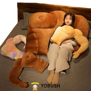 Peluş yastıklar yastıklar seksi çıplak kas kolları peluş peluş renkli güçlü adam arkadaşı uyuyan frind peluche yaratıcı kafa yastık kucaklaşır kızlar için 230726