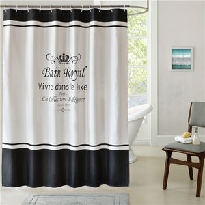 Shower Curtains Royal Crown Pattern Shower Curtain White Black Fabric Waterproof Polyester Home Decoration Shower Curtain Bathroom Accessories Cortina 230726