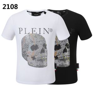 PLEIN BEAR T SHIRT Mens Designer Tshirts Brand Clothing Rhinestone PP Skulls Men T-Shirt Gola Redonda SS SKULL Hip Hop Tshirt Top Tees 16515