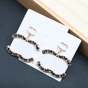 Fashion Dangle Chandelier Earrings Large Circle Letter Designer Pendant Earring for Women Party Wedding Jewelry