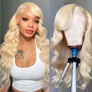 613 Blondynka Virgin Virgin Human Hair Fala Pełna koronkowa frontalna peruka Brazylijska włosy indyjskie włosy Peruwiańskie włosy birmańskie włosy