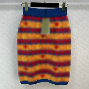 23 FW女性デザイナーA-lineスカート、Jacquardニットウェアミニスカートガール