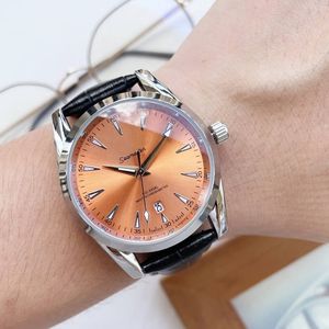 Armbanduhr für Männer 2024 Neue Herren Uhren drei Nadeln Automatische Mechanik Uhr hochwertige Luxusmarke Stahl und Ledermengen Mode Om Sea