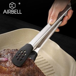 Pişirme astarları silikon mutfak maşaları klipsi paslanmaz gıda barbekü aletleri dil barbekü eti kelepçe salata ızgara gadgets aksesuarları 230726