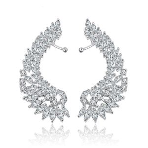 Dangle Chandelier SENYU Fashion Bride Jewelry Luxury Women's CZ Crystal Angel Wing Earmuffs Cleaning Bag Cuff Earrings Chromium Plated Climbing Earrings 230725