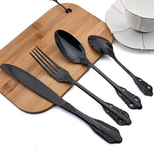 Dinnerware Sets Durtens 24Pcs Set Stainless Steel Flatware Kictchen Spoon Fork Knife Tableware Mirror Complete Dinner Cutlery