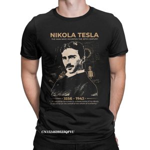 Jeans Herren Nikola Tesla T-Shirt Wissenschaft Wissenschaftler Thema Erfinder Physik Premium-Baumwollkleidung Rundhals-T-Shirts Plus Size T-Shirts