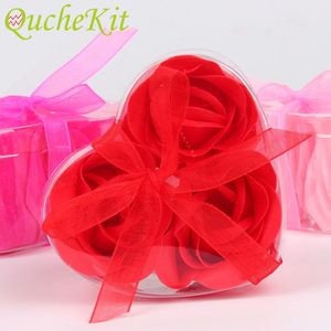 Dried Flowers 102030boxes Aroma Heart Rose Soap Red Floral Scented Flower Valentines Day Gifts Wedding Favor Party Decor 230725